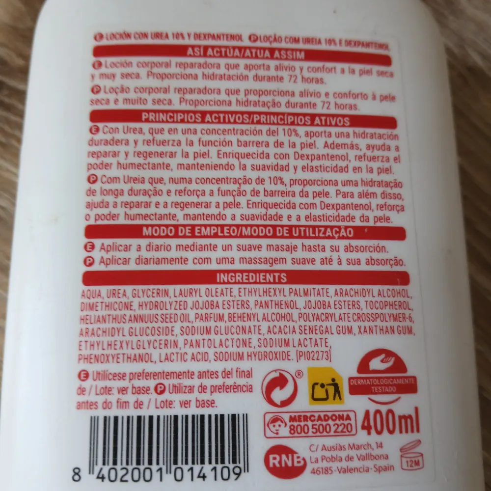 Deliplus Repara Lotion Corporelle Urée 10% & Dexpanthénol 400ml